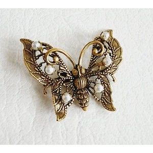 Vintage Designer Sandor Co. Ornate Filigree Pearl Brooch